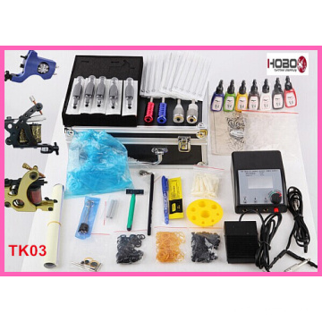 Komplette Tattoo Kit Maschinen Farbe Tinten Power Supply Tko3